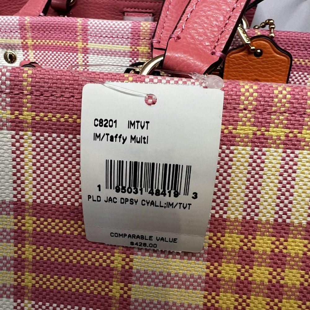Coach Dempsey Carryall With Garden Plaid Print And Coach Patch Coach c8201 - Picture 11 of 11